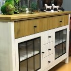 Тумба 232СТЧ стеклянные двери Белый/антик - Тумба 232СТЧ стеклянные двери Белый/антик